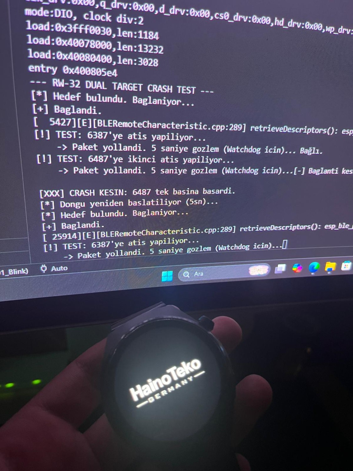 Immediate Alert Service'e yapılan write denemesi