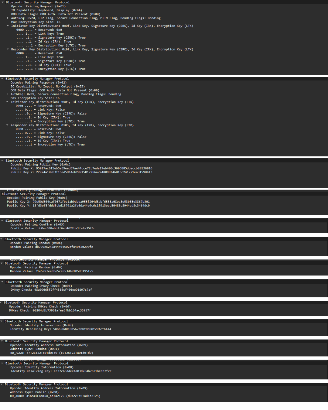 Pairing Request / Response, capability negotiation