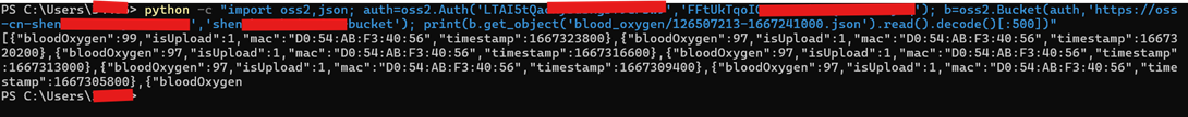 Blood oxygen verisi, okunabilir hâlde